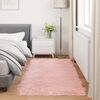 vidaXL Tapis en fausse Tafalla Rose 100 x 200 cm Polyester