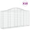 vidaXL Paniers &agrave; gabions arqu&eacute;s 10 pcs 200x30x100/120 cm Fer galvanis&eacute;