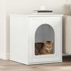 vidaXL Maison pour chat Blanc Brillant 53 x 52 x 62 cm