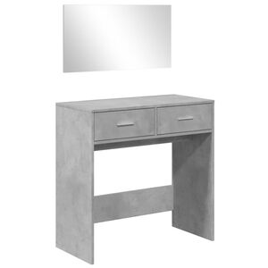 vidaXL Coiffeuse avec miroir gris b&eacute;ton 80x39x80 cm