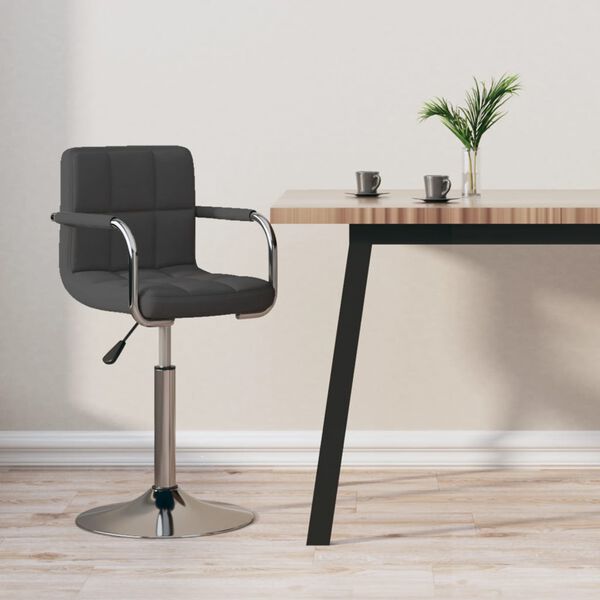 vidaXL Tabouret de bar Gris fonc&eacute; Tissu