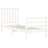 vidaXL Cadre de lit sans matelas blanc bois massif