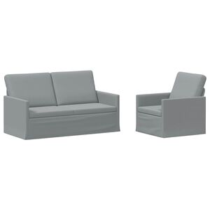 vidaXL Ensemble de Canap&eacute;s 2 pcs Gris clair Tissu