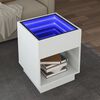 vidaXL Table basse avec LED infini blanc 40x40x50 cm