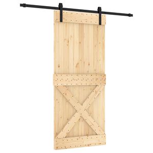 vidaXL Porte coulissante Naturel et noir 90 x 210 cm