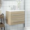 vidaXL Armoire lavabo de salle de bain et bassin int&eacute;gr&eacute; ch&ecirc;ne sonoma