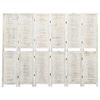 vidaXL Cloison de s&eacute;paration 6 panneaux Blanc antique 215x166 cm Bois