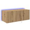 vidaXL Meuble TV mural 80 x 35 x 31 cm Ch&ecirc;ne artisanal