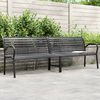 vidaXL Banc double de jardin noir 231 cm acier et WPC