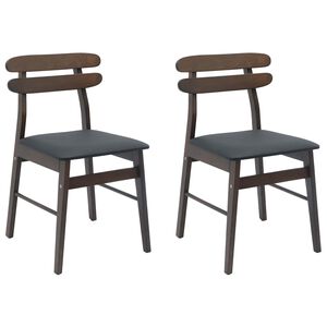 vidaXL Chaise de salle &agrave; manger 2 pc Bois de Caoutchouc Massif