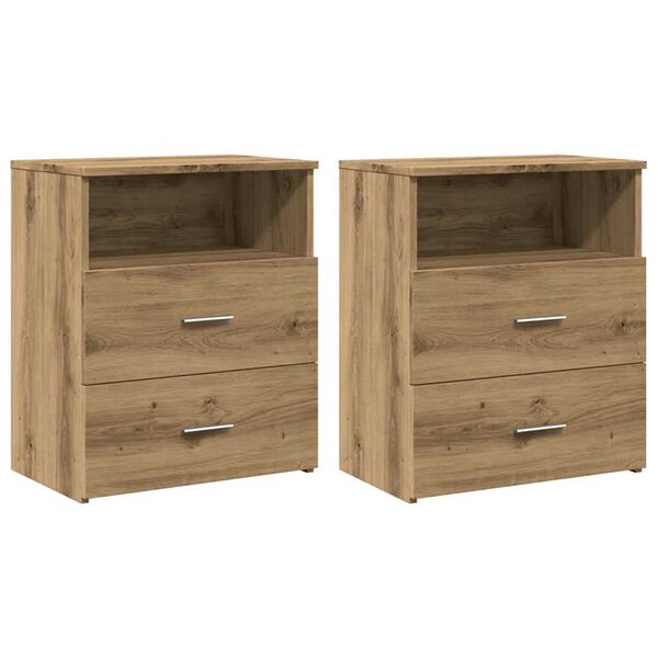 vidaXL Tables de chevet 2 pcs chêne artisanal bois d'ingénierie