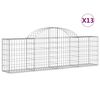 vidaXL Paniers &agrave; gabions arqu&eacute;s 13 pcs 200x30x60/80 cm Fer galvanis&eacute;
