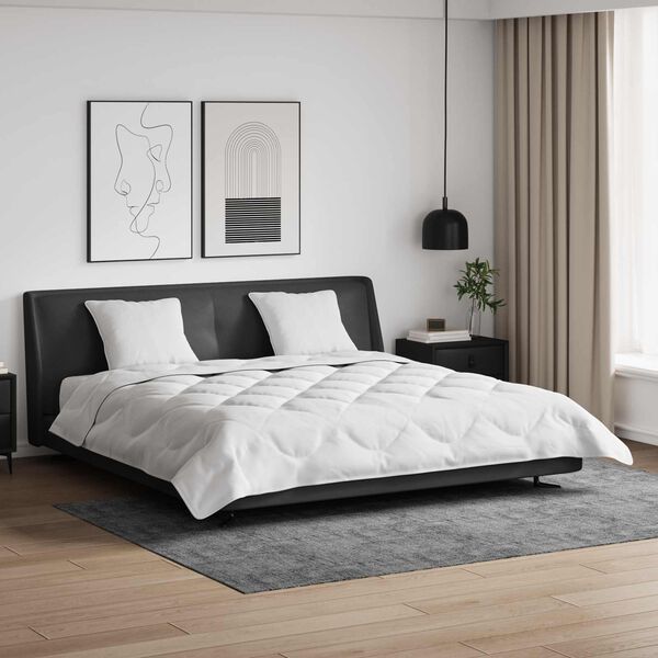 vidaXL Duvet d'&eacute;t&eacute; simple avec oreiller 3 pcs Blanc Microfibre