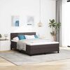 vidaXL Lit boxspring avec matelas Marron fonc&eacute; 140 x 190 cm tissu