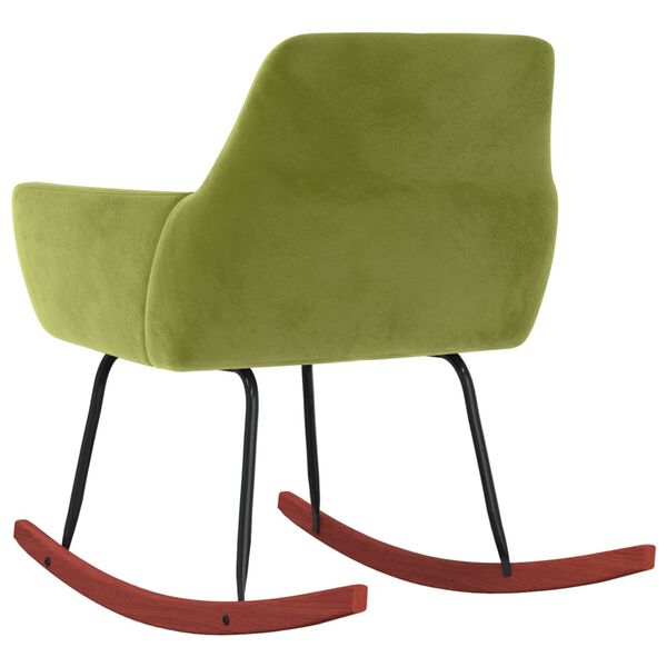vidaXL Chaise &agrave; bascule Vert clair Velours