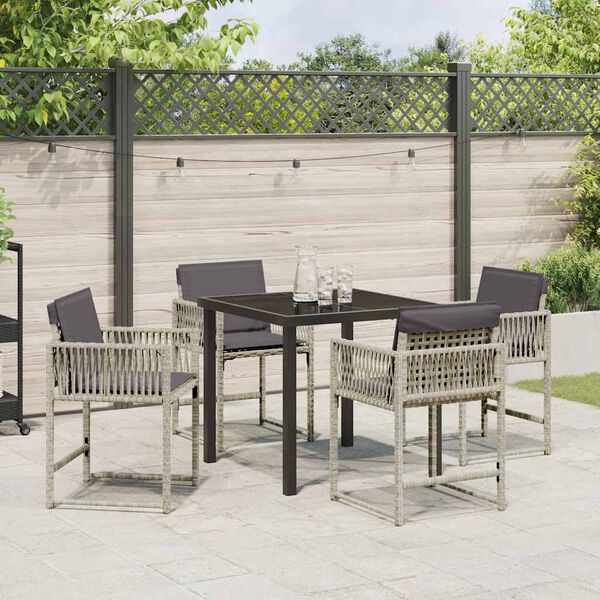 vidaXL Ensemble de salle &agrave; manger pour jardin 5 pcs Gris clair