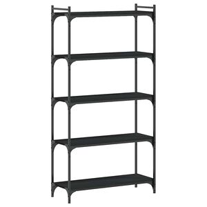 vidaXL Biblioth&egrave;que 5 niveaux noir 80x30x154 cm bois d'ing&eacute;nierie