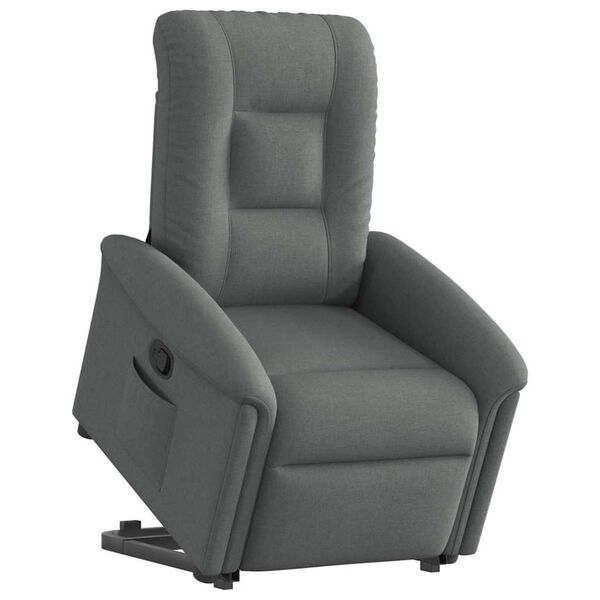 vidaXL Fauteuil inclinable Gris fonc&eacute; Tissu