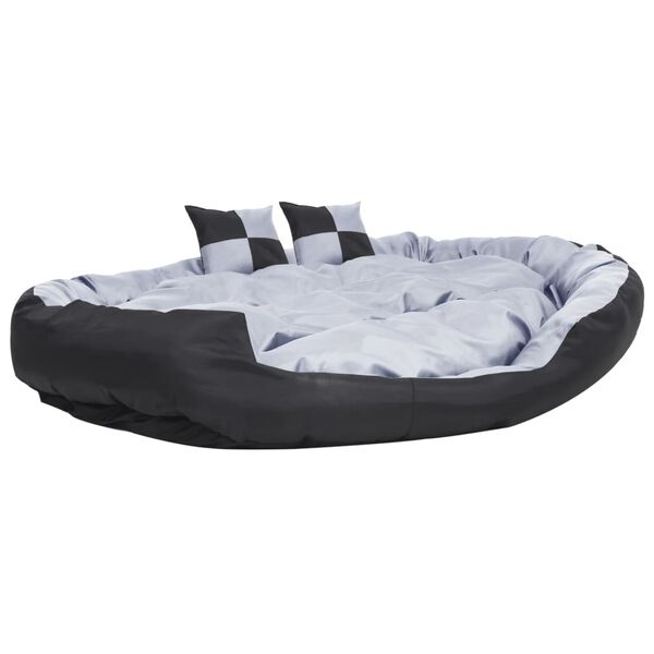 vidaXL Coussin r&eacute;versible lavable pour chien Gris et noir 150x120x25cm