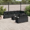 vidaXL Salon de jardin 9 pcs avec coussins noir r&eacute;sine tress&eacute;e