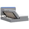 vidaXL Lit de rangement LED avec matelas Gris clair 180 x 200 cm Tissu