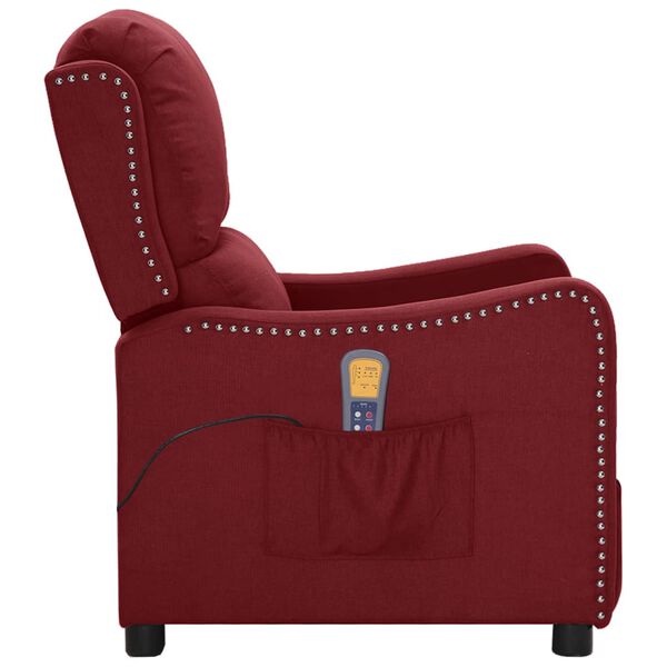 vidaXL Fauteuil de massage Rouge bordeaux Tissu