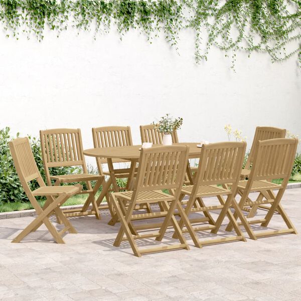 vidaXL Ensemble &agrave; manger de jardin 9 pcs bois d'acacia solide
