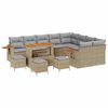 vidaXL Ensemble de canap&eacute; de jardin 13 pcs Beige polyrotin