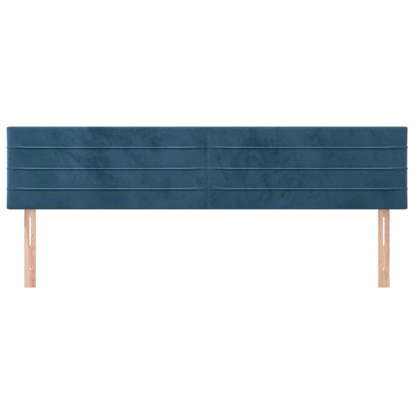 vidaXL T&ecirc;tes de lit 2 pcs Bleu fonc&eacute; 100x5x78/88 cm Velours