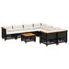 vidaXL Salon de jardin 9 pcs avec coussins noir r&eacute;sine tress&eacute;e