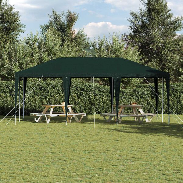 vidaXL Tente de f&ecirc;te Vert 600 x 400 x 266 cm Poly&eacute;thyl&egrave;ne et acier