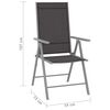 vidaXL Chaises de jardin pliables lot de 2 Textil&egrave;ne Noir
