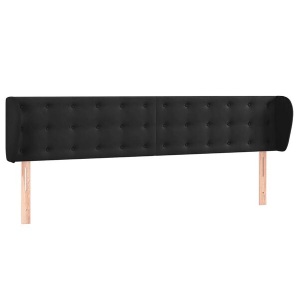 vidaXL T&ecirc;te de lit avec oreilles Noir 163x23x78/88 cm Velours