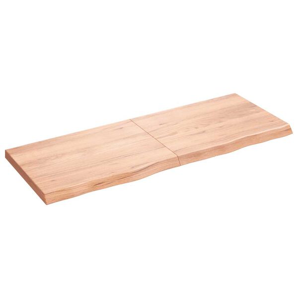 vidaXL Dessus de table marron clair bois ch&ecirc;ne massif trait&eacute;
