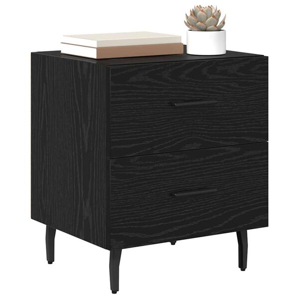vidaXL Cabinet de chevet 2 pcs Ch&ecirc;ne noir 40 x 35 x 47,5 cm