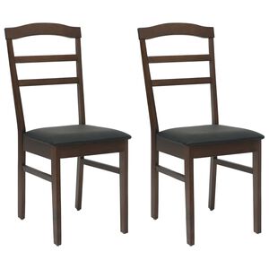 vidaXL Chaise de salle &agrave; manger 2 pc Bois de Caoutchouc Massif