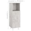 vidaXL Armoire de salle de bain Gris b&eacute;ton 30x30x95 cm Bois ing&eacute;nierie