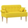 vidaXL Canap&eacute; love seat avec capitonnage en boutons Jaune clair