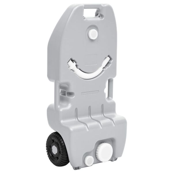 vidaXL R&eacute;servoir d'eau &agrave; roulettes pour le camping 25 L gris