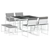 vidaXL Ensemble &agrave; manger de jardin avec coussins 9 pcs blanc textil&egrave;ne