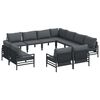 vidaXL Ensemble de canap&eacute; de jardin 11 pc Noir Acier