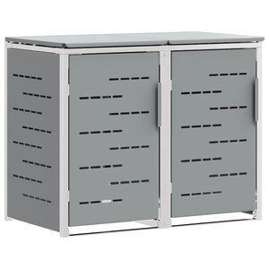 vidaXL Stockage de bac &agrave; d&eacute;chets for 2 Bins 240L Acier inoxydable Gris