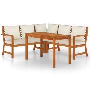 vidaXL Ensemble &agrave; manger de jardin 4 pcs coussins Bois acacia