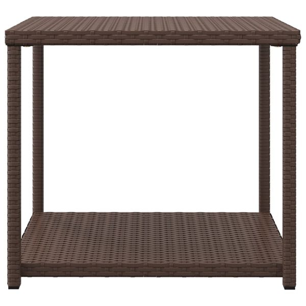 vidaXL Table d'appoint marron 55x45x49 cm r&eacute;sine tress&eacute;e