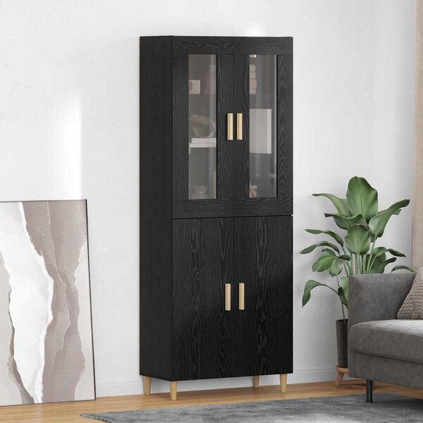 vidaXL Haut Armoire Ch&ecirc;ne noir 69,5 x 34 x 180 cm