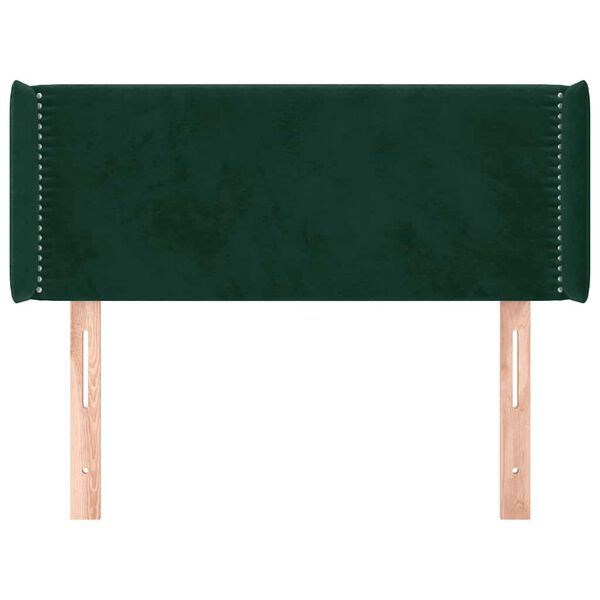 vidaXL T&ecirc;te de lit avec oreilles Vert fonc&eacute; 83x16x78/88 cm Velours