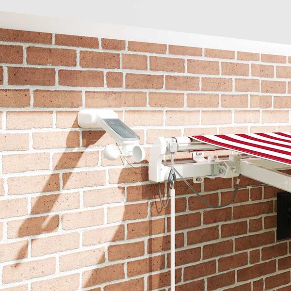 vidaXL Auvent R&eacute;tractable Rouge et Blanc 450 &times; 350 cm Tissu et M&eacute;tal