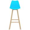 vidaXL Tabourets de bar lot de 2 bleu PP et bois de h&ecirc;tre massif