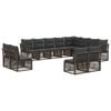 vidaXL Ensemble de canap&eacute; de jardin 12 pc Gris polyrotin