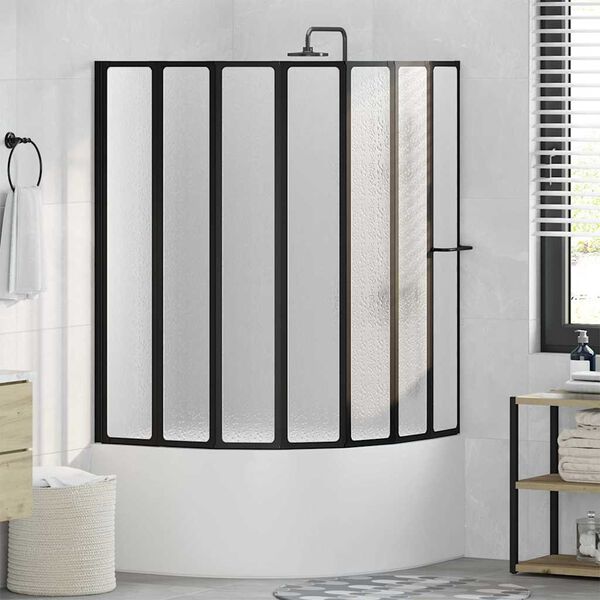 vidaXL Paroi de douche Autre Noir 168 x 140 cm Aluminium